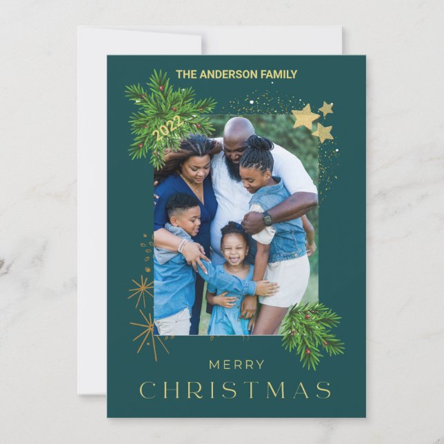 Christmas Holiday Photo Green (Front)