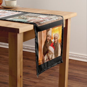 Christmas Holiday Photo Home Decor Keepsake Black Medium Table Runner