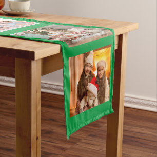 Christmas Holiday Photo Home Decor Keepsake Green Medium Table Runner