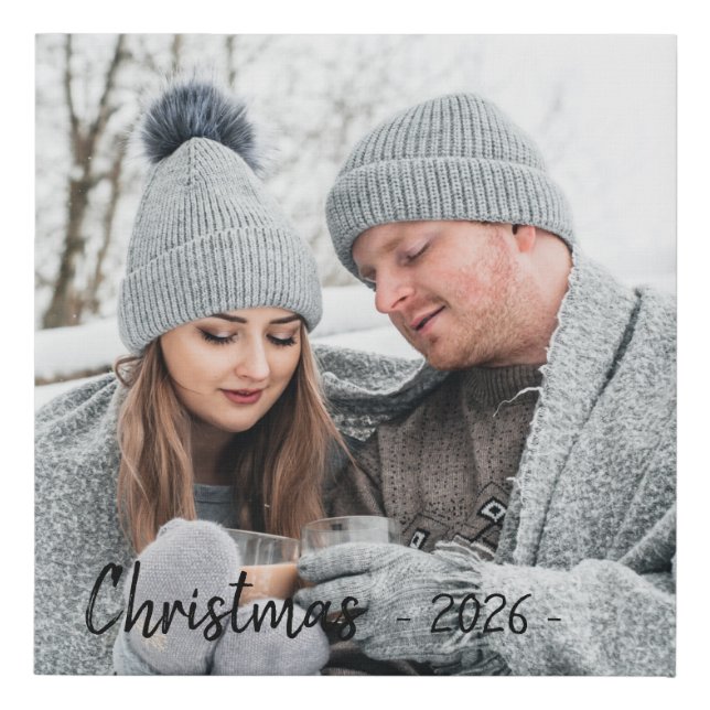 Christmas Holiday Photo Keepsake Customize Faux Canvas Print (Front)
