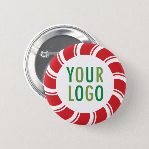 Christmas Holiday Pinback Button with Company Logo
