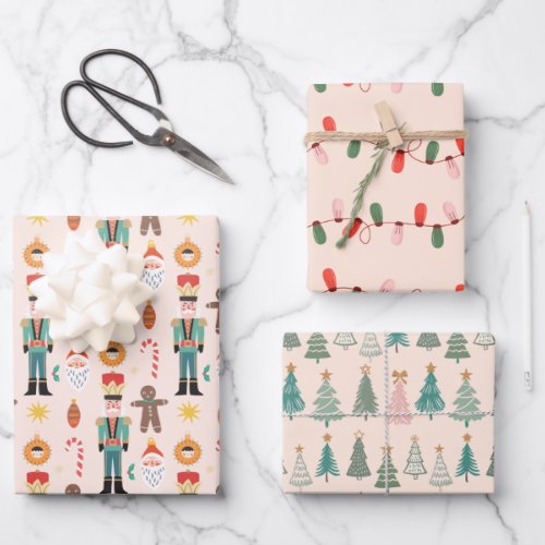 Christmas Holiday Pink  Decoration Wrapping Paper