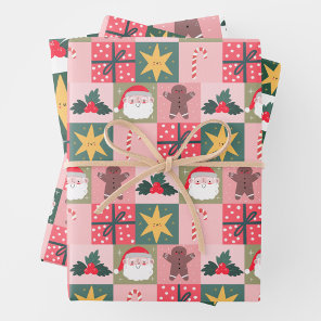 Christmas Holiday Pink Decoration Wrapping Paper