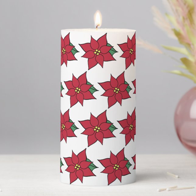 Christmas Holiday Poinsettia Candle Decoration (In Situ)