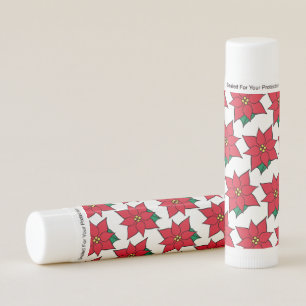 Christmas Holiday Poinsettia Lip Balms