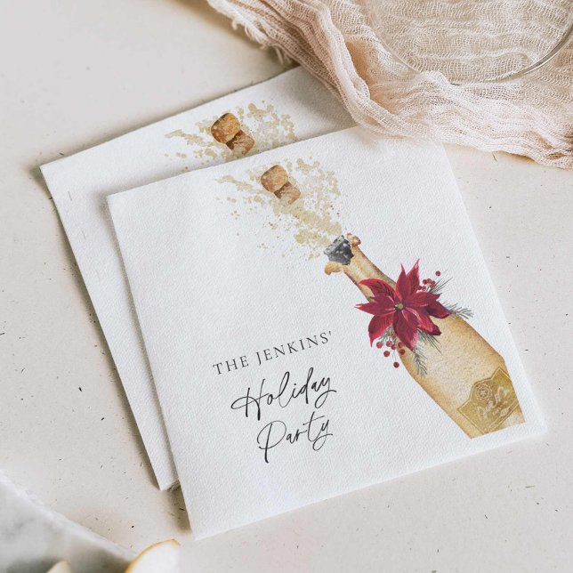 Christmas Holiday Poinsettia Party Napkins (Creator Uploaded)