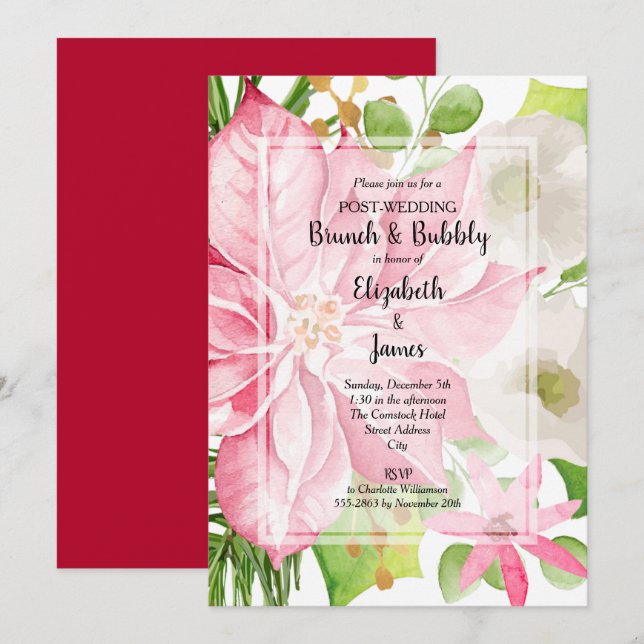 Christmas Holiday Post-Wedding Brunch Invitation (Front/Back)