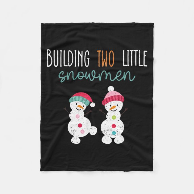 Christmas Holiday Pregnancy Announcement For Twin  Fleece Blanket (Front)