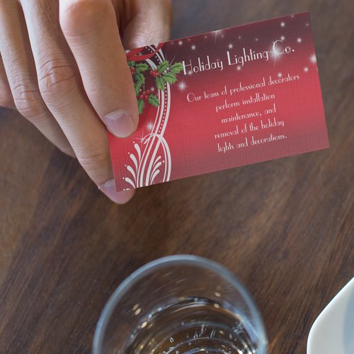 Christmas Holiday Professional Decorating Company Business Card