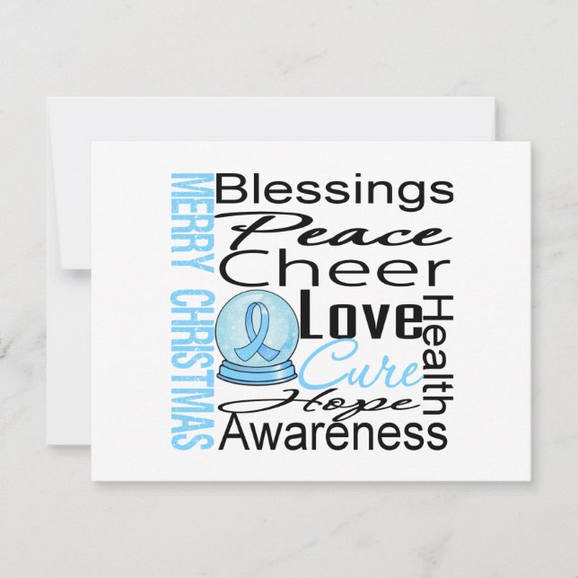 Christmas Holiday Prostate Cancer Collage Card (Front)