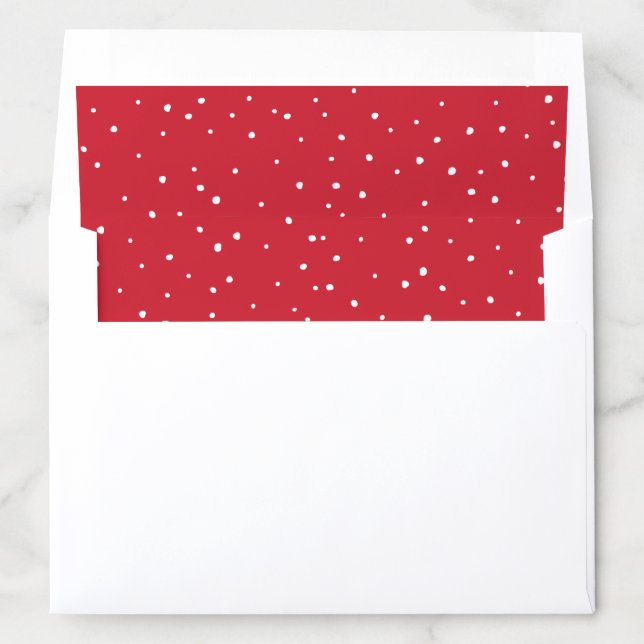 CHRISTMAS HOLIDAY random polka dot spot white red Envelope Liner (In Envelope)