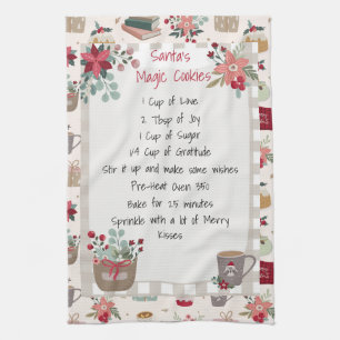 Christmas Holiday Recipe Baking Cute Red   Kitchen Towel