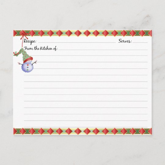 Christmas Holiday Recipe Cards | Zazzle.com