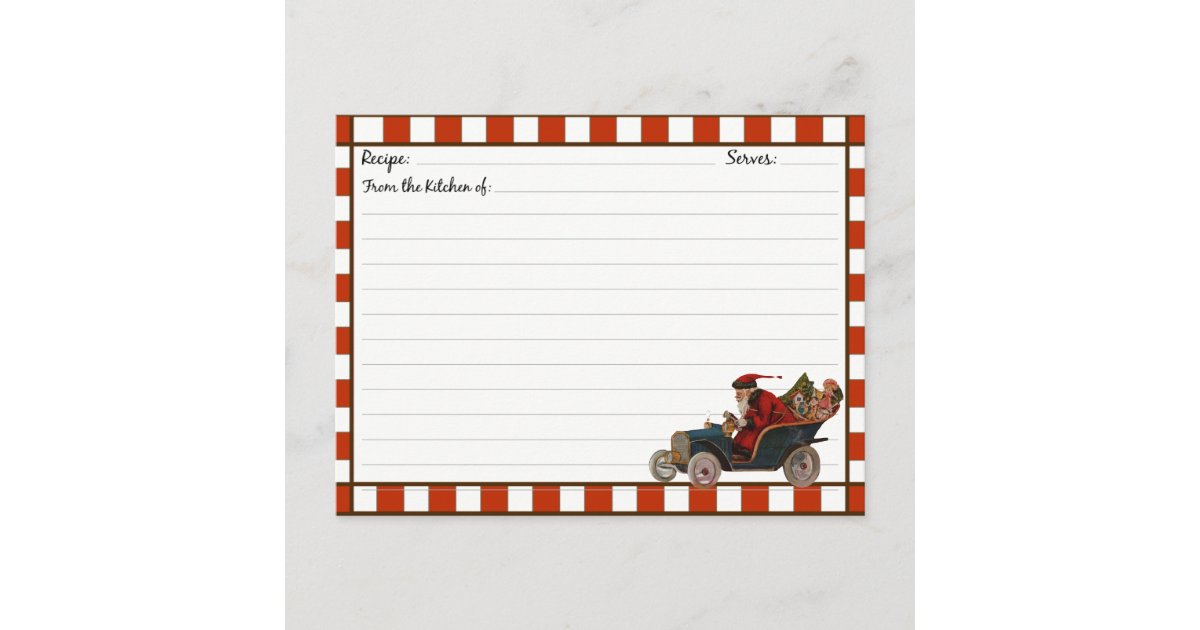 Christmas Holiday Recipe Cards | Zazzle.com