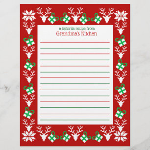 Christmas Holiday Recipe Paper