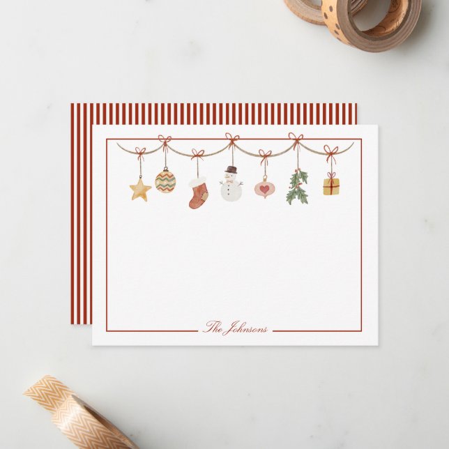 Christmas Holiday Recipe Personalized Stationery Note Card (Front/Back In Situ)