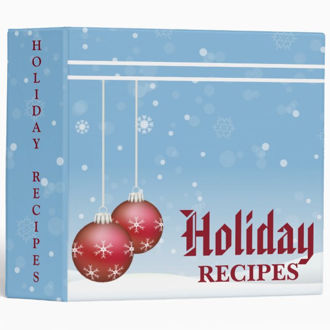 Christmas Holiday Recipes 3 Ring Binder (Front/Spine)