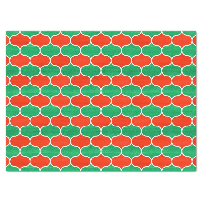 Christmas Holiday Red and Green Ogee Pattern