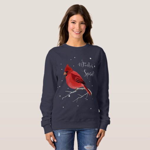 Christmas Holiday Red Cardinal Bird Women's Sweatshirt | Zazzle