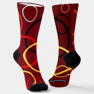 Christmas holiday red circle socks