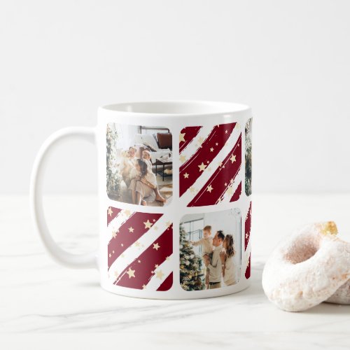 Christmas Holiday Red Family Photo Collage Coffee Mug