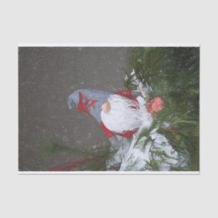 Christmas Holiday Red Gray Rustic Gnome Tissue Paper