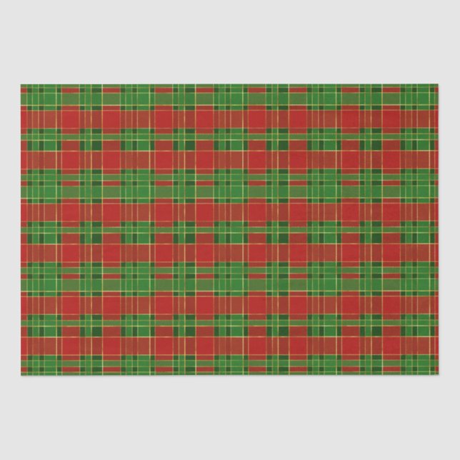 Christmas Holiday Red, Green and Gold Tissue Paper (Front)