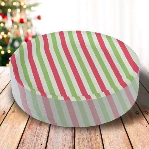 Christmas Holiday Red Green Colorful Striped Paper Plates