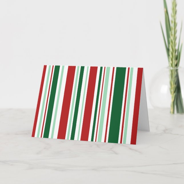 Christmas Holiday Red, Green, White Stripes (Front)