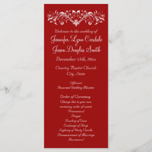 Christmas Holiday Red Wedding Programs
