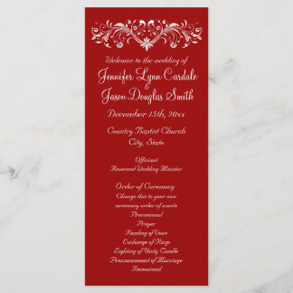 Christmas Holiday Red Wedding Programs