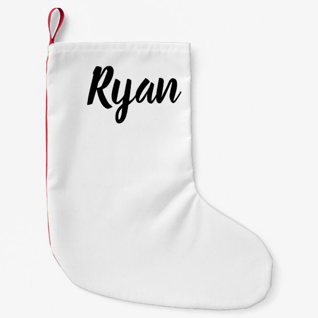 Christmas Holiday Red White Stocking Ryan Personal (Front)