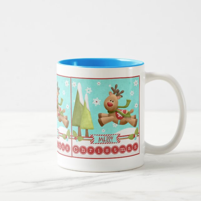 Christmas Holiday Reindeer Coffee Mug Cup (Right)