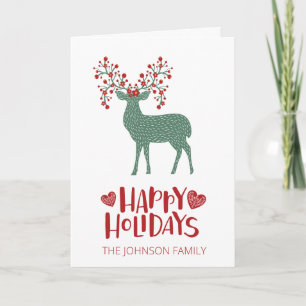 Christmas Holiday Reindeer Greeting Card