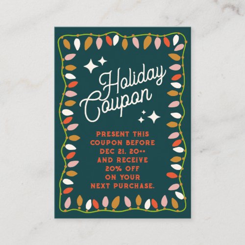Christmas  Holiday Retro Store Coupon Promotional