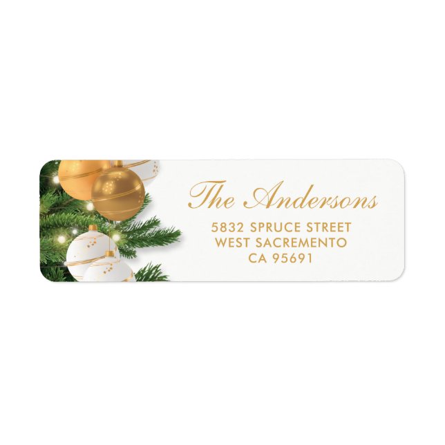 Christmas Holiday Return Address Label (Front)