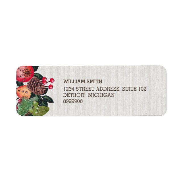 Christmas Holiday Return Address Labels (Front)