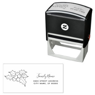 Christmas Holiday Return Address Self-inking Stamp