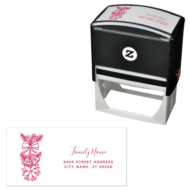 Christmas Holiday Return Address Self-inking Stamp (In Situ)
