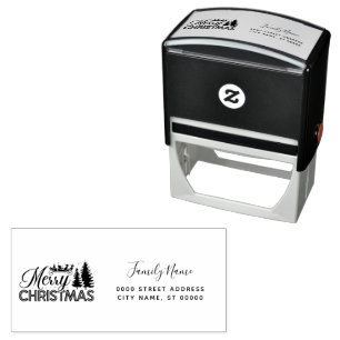 Christmas Holiday Return Address Self-inking Stamp
