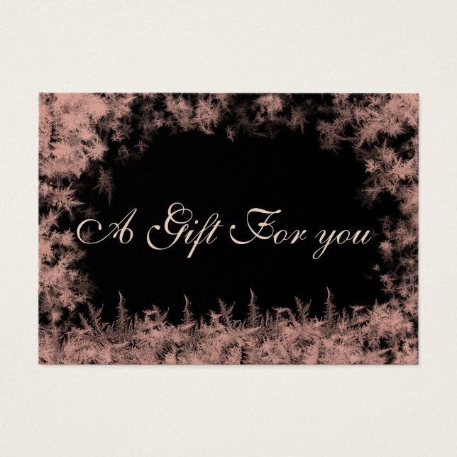 Christmas/holiday rose gold frost gift certificate (Front)