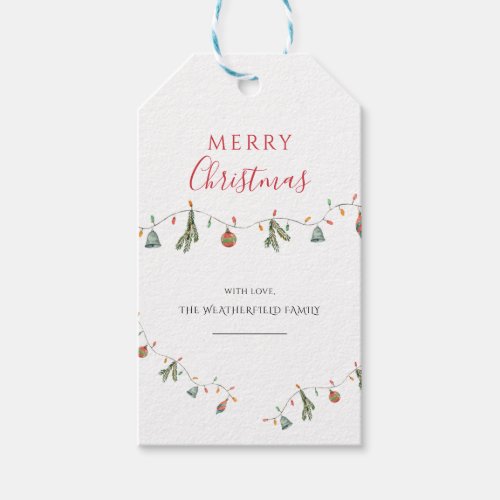 Christmas Holiday Rustic Decor Watercolor Gift Tags