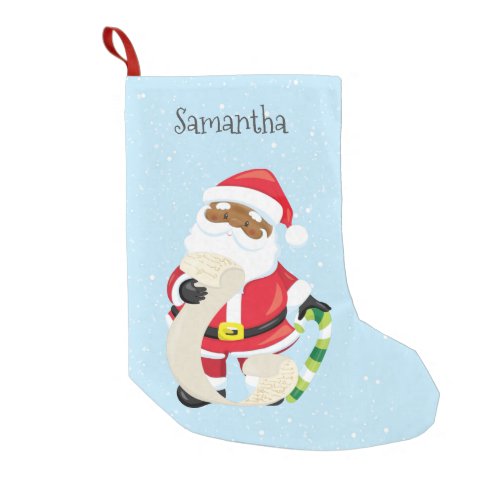 Christmas Holiday Santa Ethnic Personalized Small Christmas Stocking