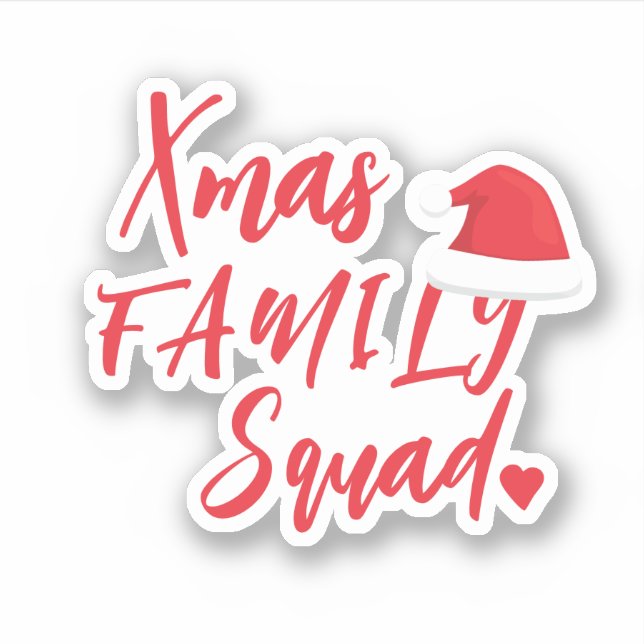 Christmas holiday Santa hat family squad script Sticker (Front)