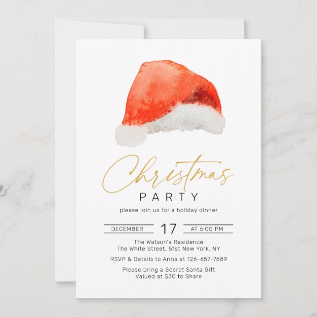 Christmas Holiday Santa hut Party Invitation (Front)