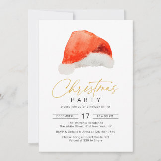 Christmas Holiday Santa hut Party Invitation