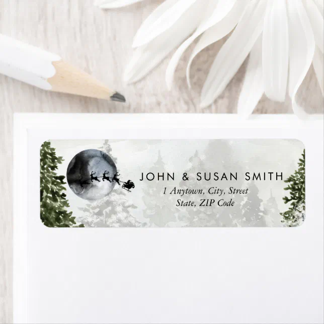 Christmas holiday santa return address labels | Zazzle