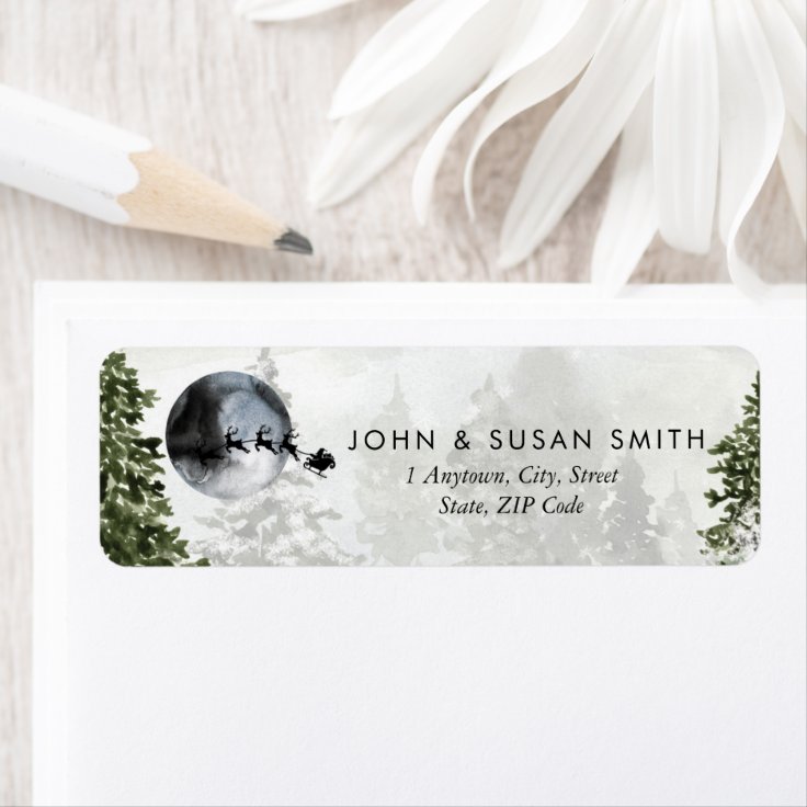 Christmas holiday santa return address labels | Zazzle