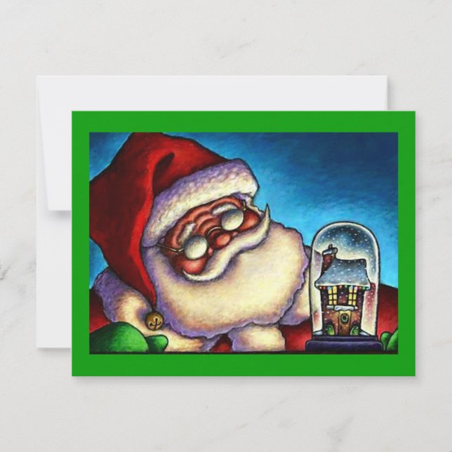 CHRISTMAS HOLIDAY SANTA SNOWGLOBE PARTY INVITATION (Front)