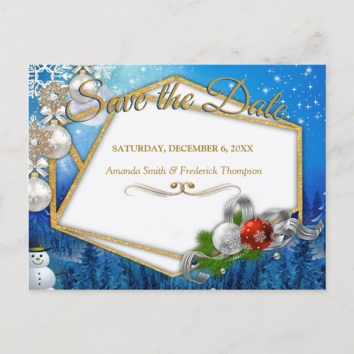 Christmas Holiday Save the Date Announcement Postcard